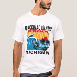 Camiseta Michigan Mackinac Ilha Surfboard Surfe