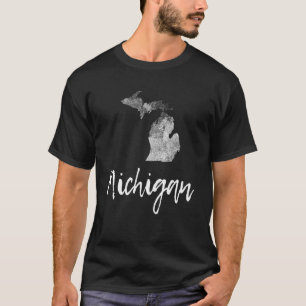 Camiseta Michigan Mi Map Grunge Vintage Graphic Home State