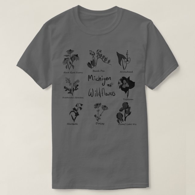 Camiseta Michigan Native Wildflower (Frente do Design)