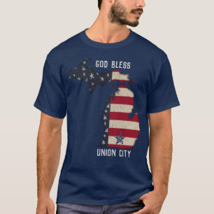 CAMISETA MICHIGAN PATRIÓTICO AMERICANO SUA CIDADE