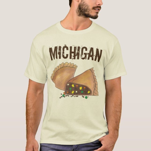 Camiseta Michigan Península Superior Pasty Meat Pie Foodie (Frente)