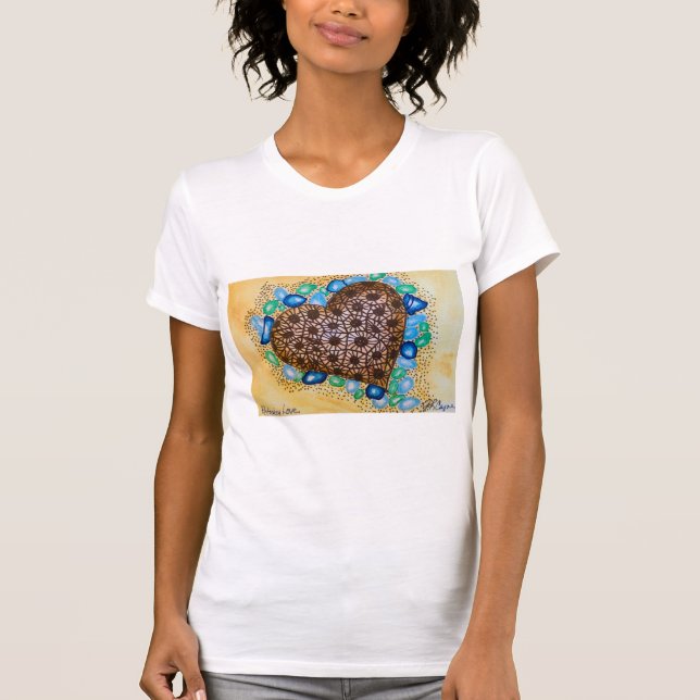 Camiseta Michigan Petoskey Stone Ladies/camiseta do pescoço (Frente)