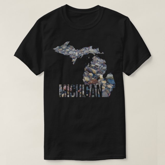 Camiseta Michigan Rock Beach Lake State MI Geology (Frente do Design)
