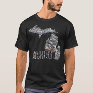 Camiseta Michigan Rock Beach Lake State MI Geology