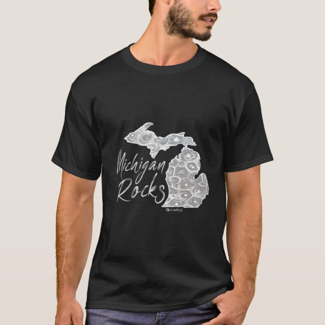 Camiseta Michigan - Rocks Petoskey Stone (Frente)