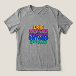Camiseta Michigan Texto Arco-íris Grandes Lagos Enfriador d
