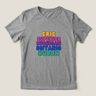 Camiseta Michigan Texto Arco-íris Grandes Lagos Enfriador d
