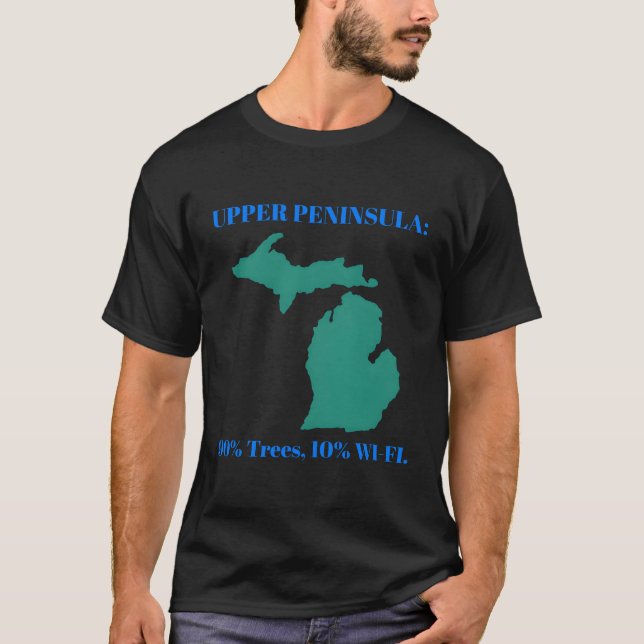 Camiseta Michigan Upper Peninsula 90rees 10 Wifi friends (Frente)