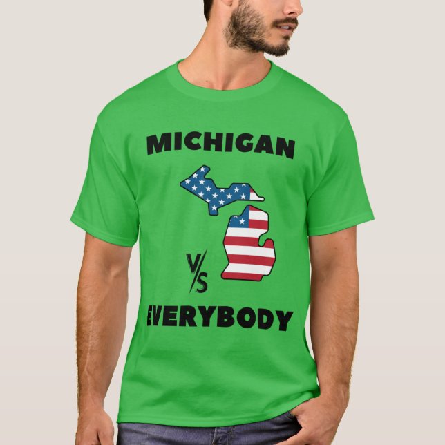 Camiseta michigan vs everybody (Frente)