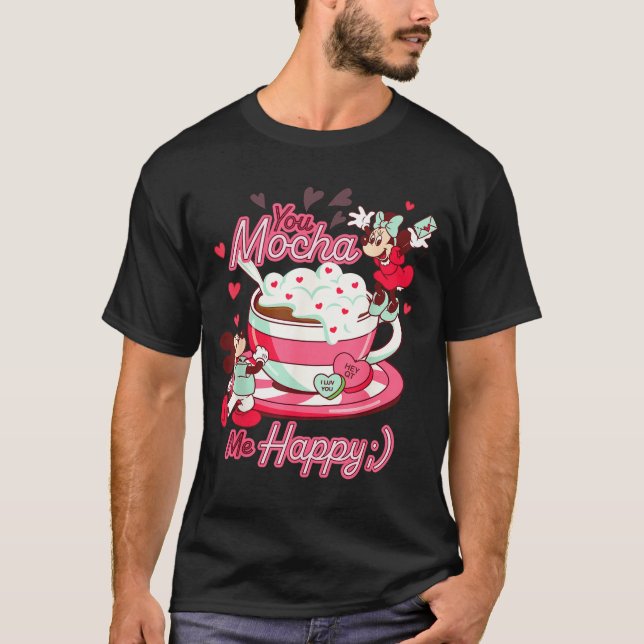 Camiseta Mickey &amp; Minnie Valentine's Day You Mocha Me H (Frente)