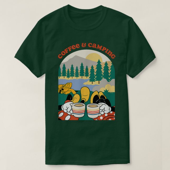 Camiseta Mickey & Minnie MouseCafé & Camping (Frente do Design)