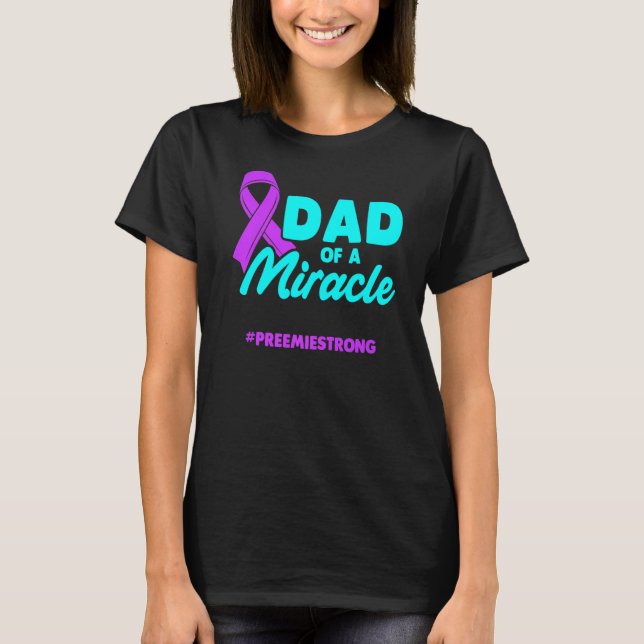 Camiseta Micro Preemie NICU Novo papai Milagre Nascimento P (Frente)