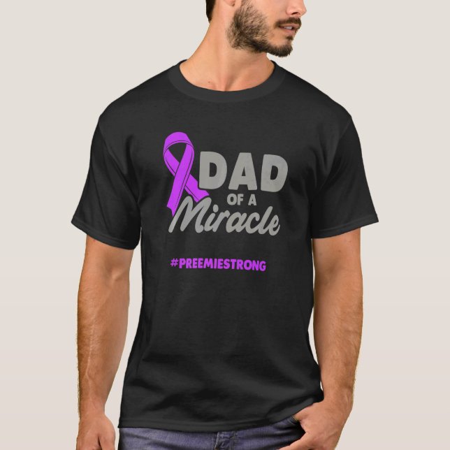 Camiseta Micro Preemie NICU Novo papai Milagre Nascimento P (Frente)