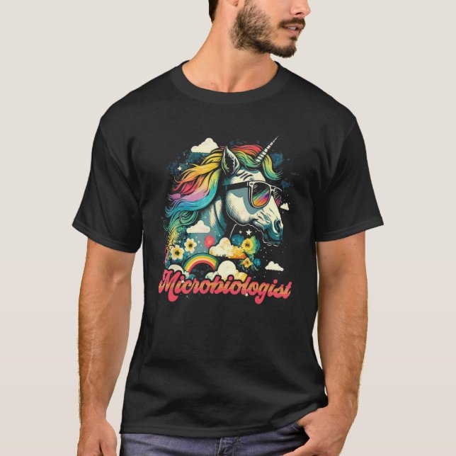 Camiseta Microbiologia do Rainbow Unicorn (Frente)