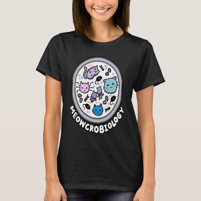 Camiseta Microbiologia Felina Gatos Microscópicos Ciência E (Frente)