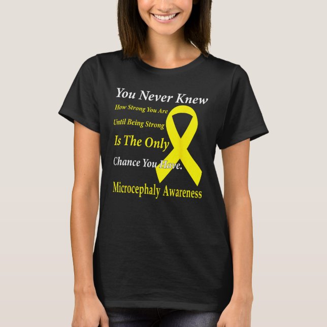 Camiseta Microcephaly Awareness Yellow Ribbon Support (Frente)