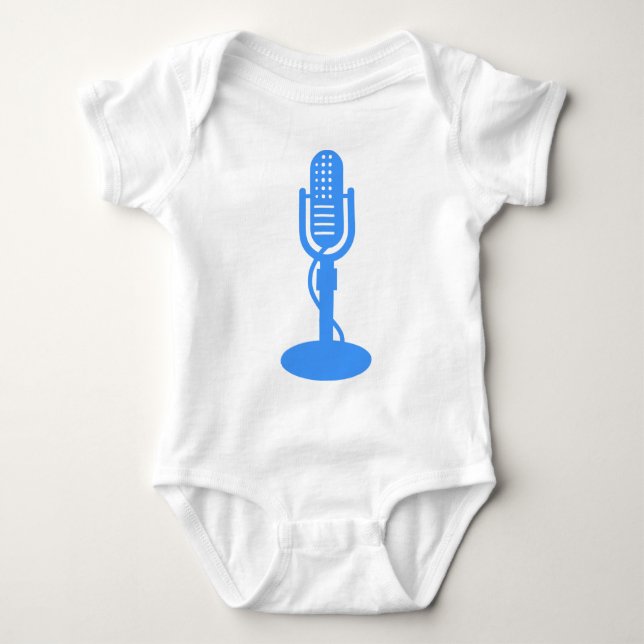 Camiseta Microfone - Azul bebê (Frente)