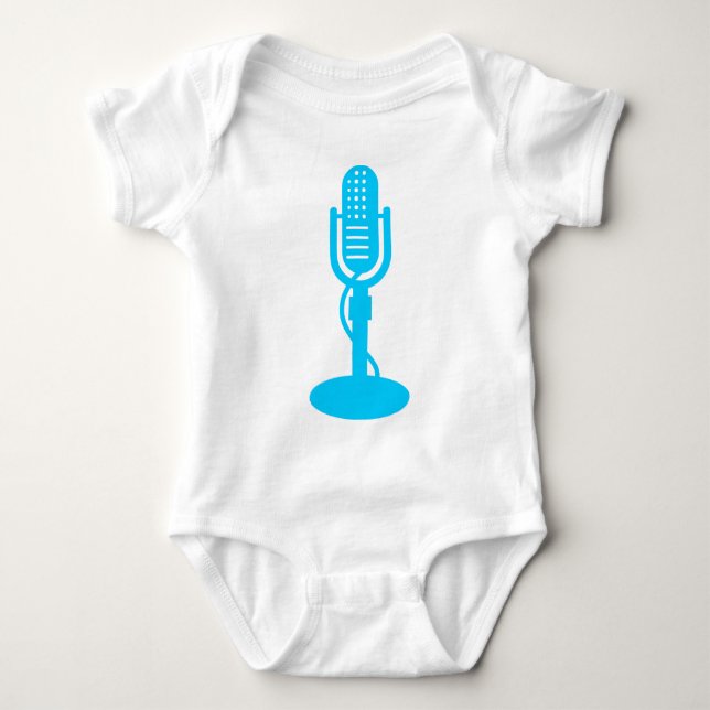 Camiseta Microfone - Azul-céu (Frente)