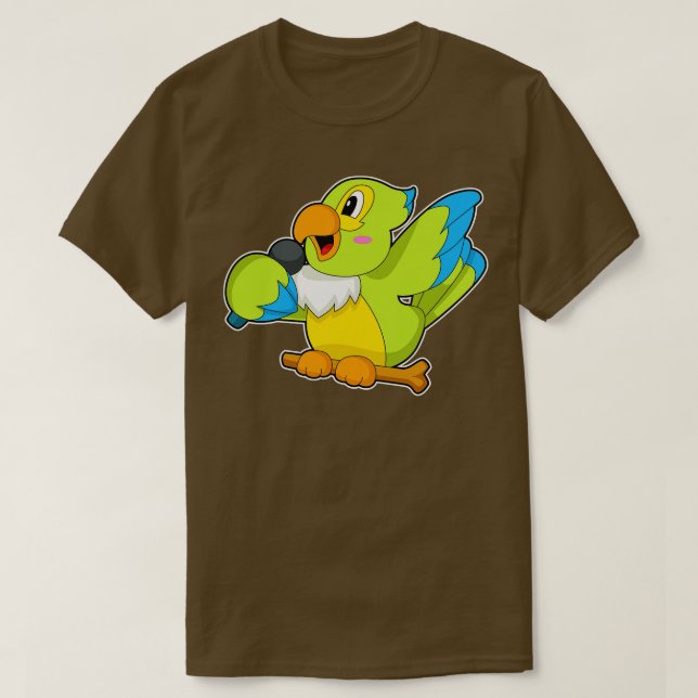 Camiseta Microfone Cantor de Papagaio (Frente do Design)