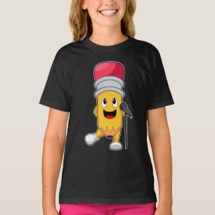 Camiseta Microfone Cantora Lápis Música