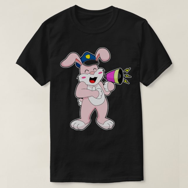 Camiseta Microfone da Polícia de Rabbit (Frente do Design)