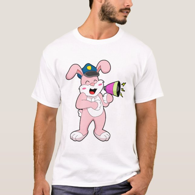 Camiseta Microfone da Polícia de Rabbit (Frente)