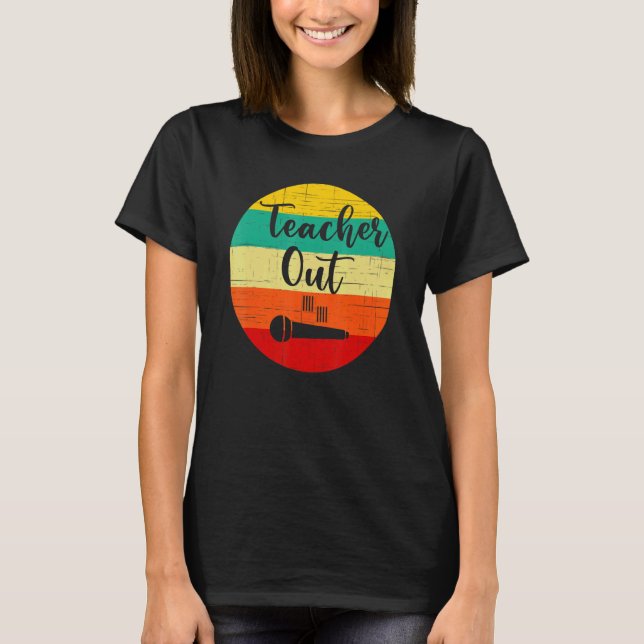 Camiseta Microfone de Apreciação de Professor Engraçado Fim (Frente)