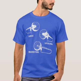Camiseta Microfone de Gravação de Música Padrão de Recolha