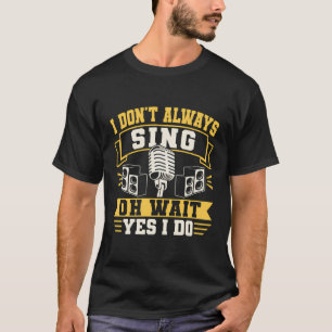 Camiseta Microfone De Letras De Música De Karaoke Singer Eu