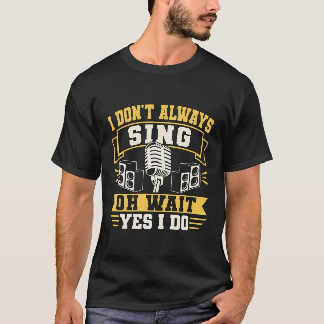 Camiseta Microfone De Letras De Música De Karaoke Singer Eu (Frente)