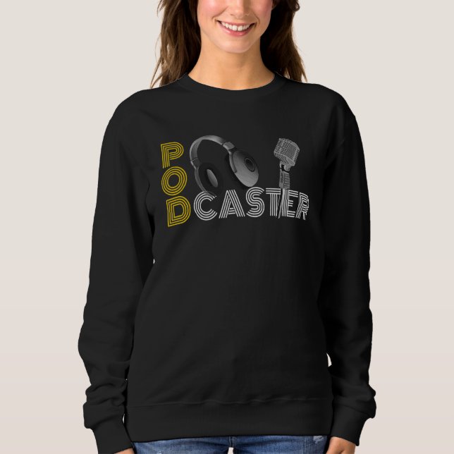 Camiseta Microfone e Fones de Ouvido para Podcast PodCaster (Frente)
