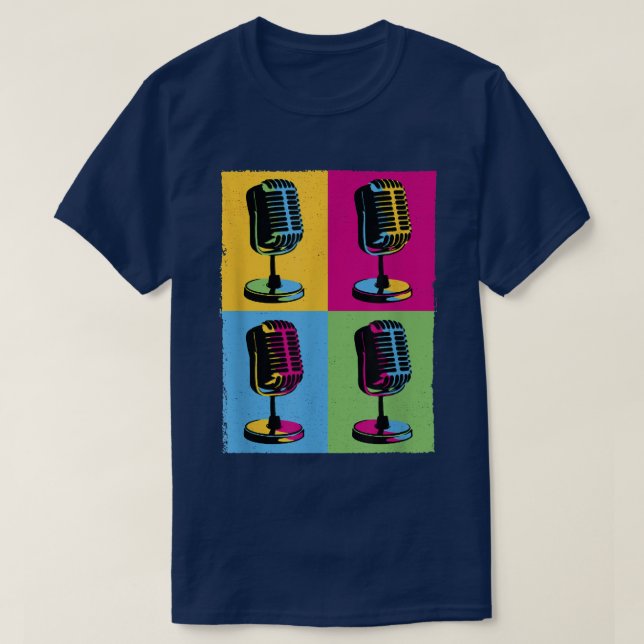 Camiseta Microfone Music Pop Art - Microfones Para Artistas (Frente do Design)
