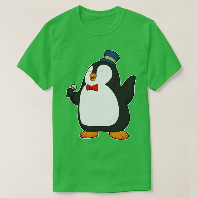 Camiseta Microfone Penguin Singer (Frente do Design)