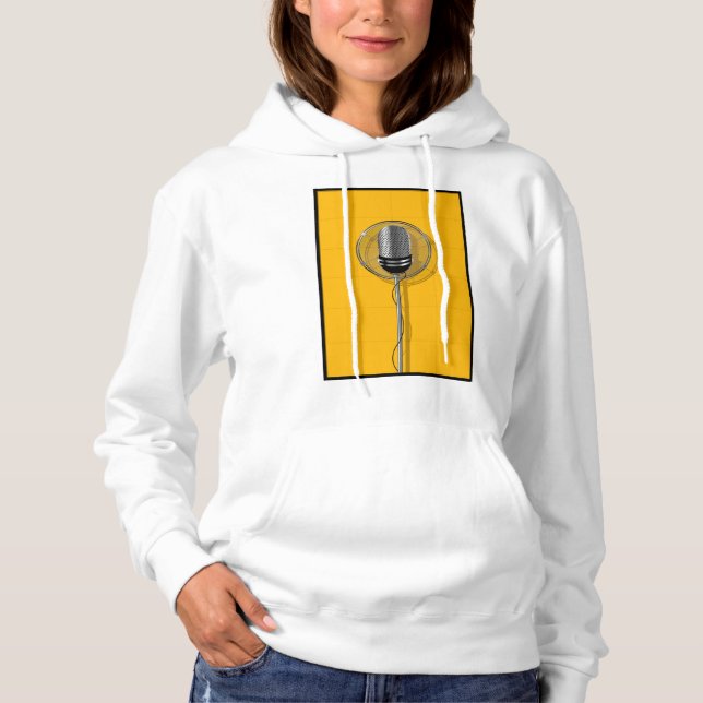 Camiseta Microfone Retro em Amarelo Ousado (Frente)
