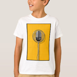 Camiseta Microfone retrô em amarelo ousado