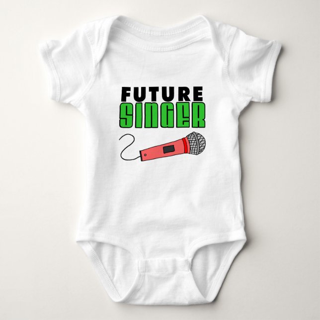 Camiseta Microfone Rosa Futuro para Cantores (Frente)