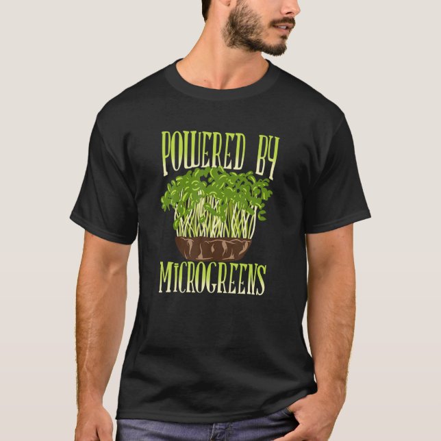 Camiseta Microgreen Lover Plant Based Vegan Powered By Micr (Frente)