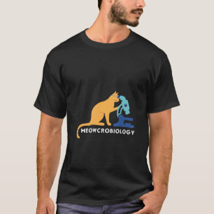 Camiseta Microscópio Bactérias Ciência Microbiologia Gato
