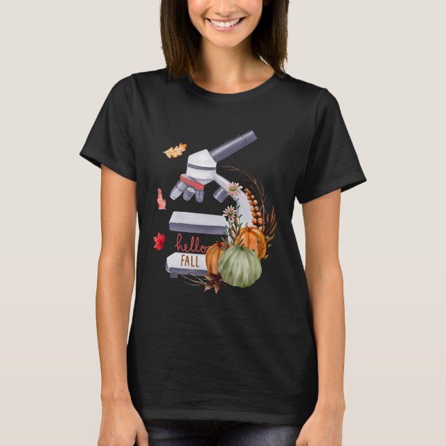 Camiseta Microscópio Flor Pumpkin Microbiology Tha (Frente)