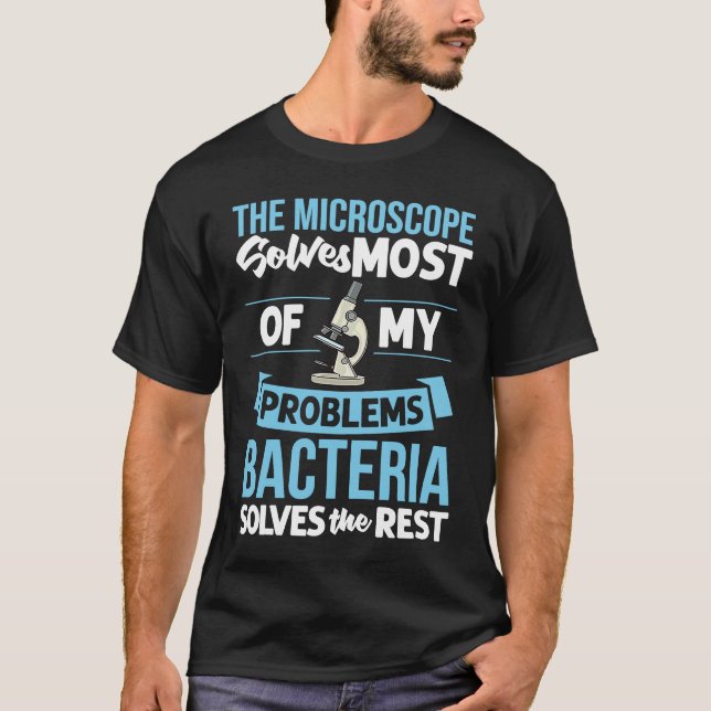 Camiseta Microscópio Laboratório de Microbiologia Biologia  (Frente)