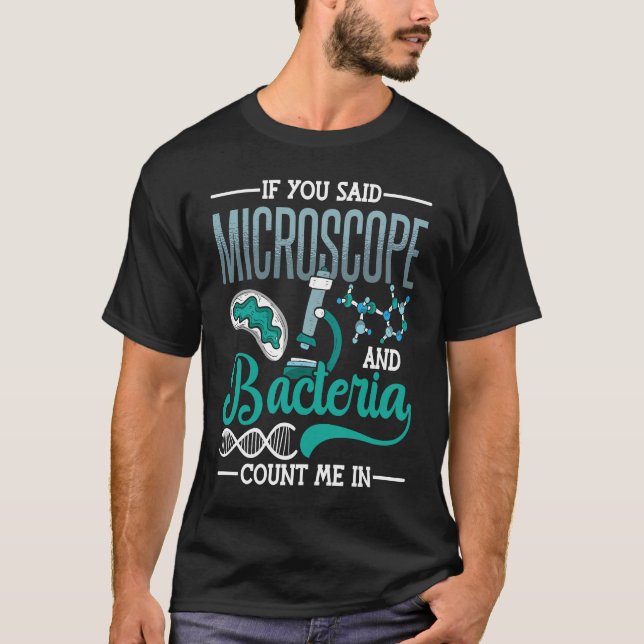 Camiseta Microscópio Laboratório de Microbiologia Biologia  (Frente)