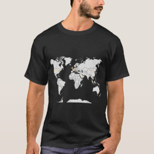 Camiseta Microserviços AWS Últimas Regiões AWS no Mapa