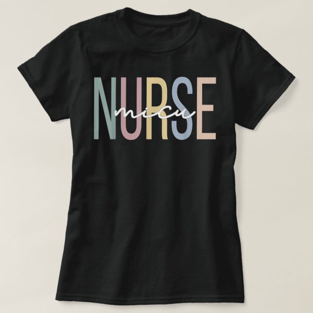 Camiseta MICU Nurse Boho Medical Intensive Care Unit  (Frente do Design)