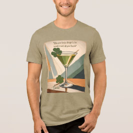 Camiseta Mid Century Modern Art Shamrock Martini Sláinte! 