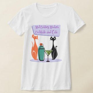 Camiseta Mid Century Modern Cocktails & Cats