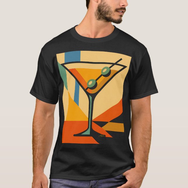 Camiseta Mid Century Modern Sunrise Bauhaus Martini (Frente)
