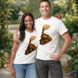 Camiseta Mid Century Steam Train | Retro Vintage Locomotive