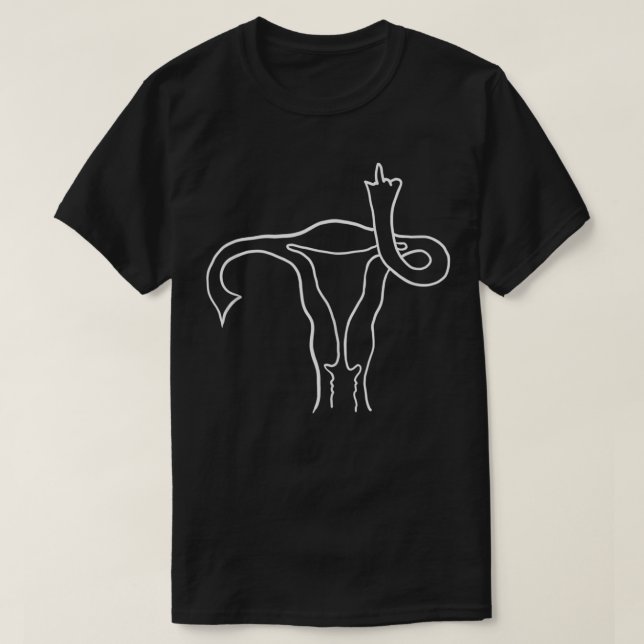 Camiseta Middle Finger Uterus  Pro Choice  (Frente do Design)
