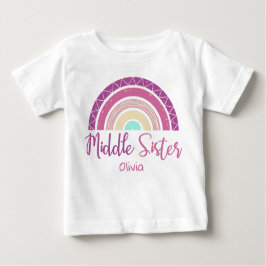 Camiseta Middle Sister rainbow customizable name