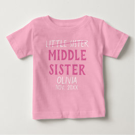 Camiseta Middle Sister reveal custom name